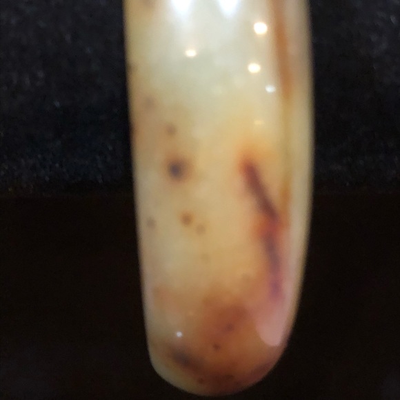 Genuine Light Moss Green & Brown Jade Bracelet - Picture 3 of 11